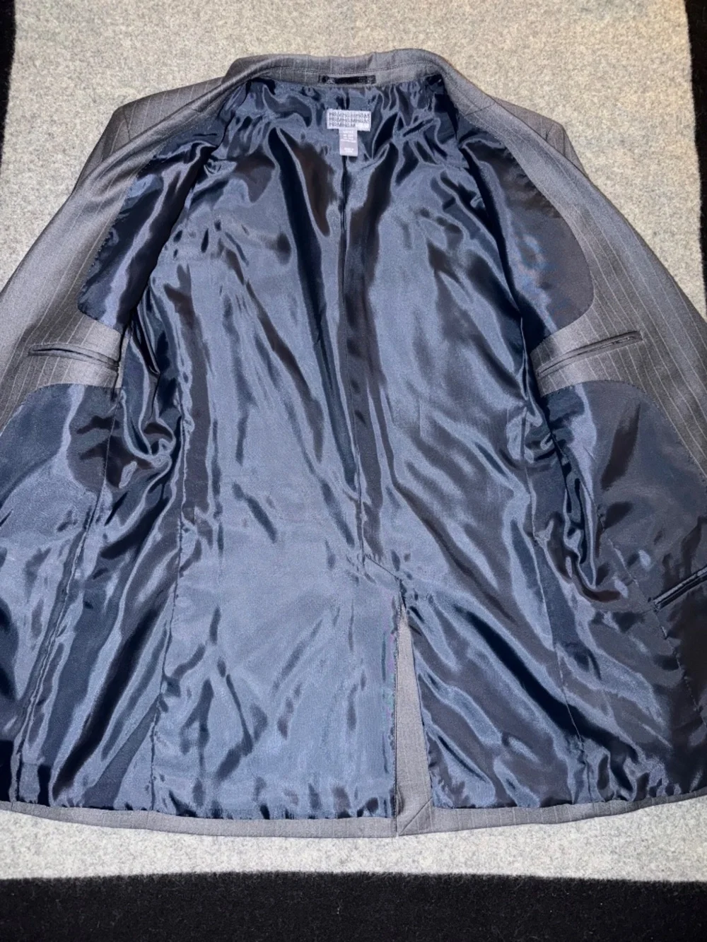 H&M Grey Slim Fit Pinstripe Blazer Jacket